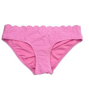 NWT Kate Spade Scalloped Hipster Bikini Bottom Teatime Pink Size Medium